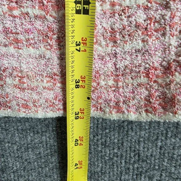 St John Jacket M Pink Tweed Knit Cardigan Duster Long Blazer Wool Blend Sweater - Picture 9 of 13